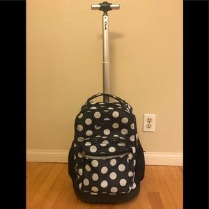 Rolling laptop backpack